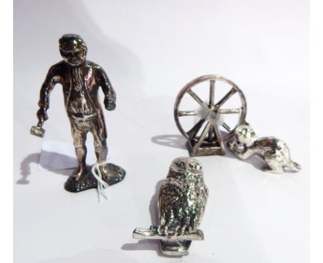 Collection of Royal Hampshire plate animals and figures to include frog, owl, squirrel, woman at a sewing machine, chimney sw