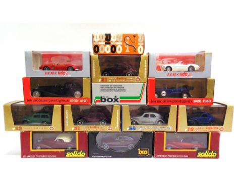 FOURTEEN ASSORTED 1/43 SCALE DIECAST MODEL VEHICLES  by Brumm (5), Solido (4), Vitesse (2), Box (1) Rio (1), and Ixo (1), eac