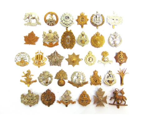 THIRTY-TWO ASSORTED BRITISH CAP BADGES  comprising those for the 40th (the 2nd Somersetshire) Regiment of Foot; South Wales B