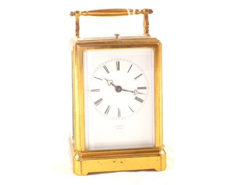 A Brass carriage clock, marked E.Dent, Paris