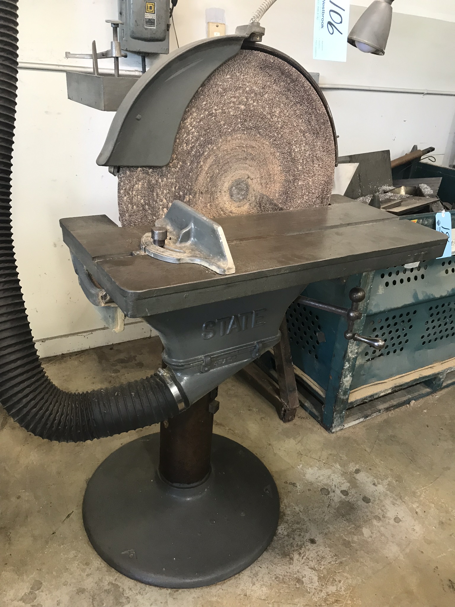 STATE 20" Vertical Disc Sander, S/n N/a, 101/2" x 27" Inclinable Work