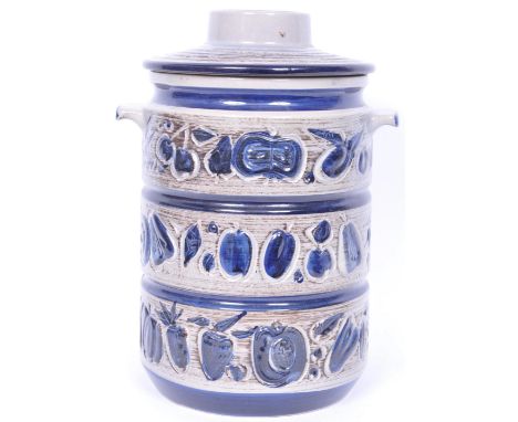 A vintage mid 20th century Scheurich Rumtopf lidded preserving / fruit fermenting jar. Marked 825-32 W. Germany having a coba