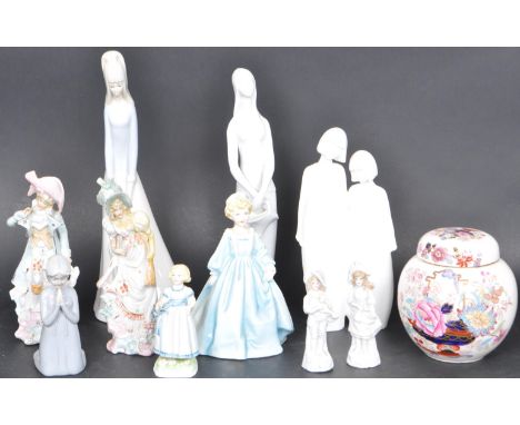 A collection of porcelain 20th century figurines to include Royal Worcester Grandmother's Dress by FG Doughty 3081, Royal Wor