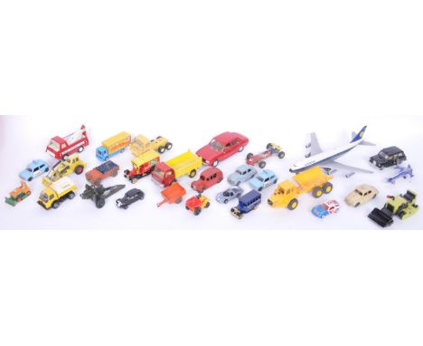 A large collection of vintage 20th century toy cars comprising of Dinky, Britains, Corgi and more. The collection includes ca