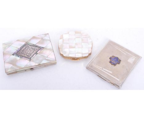 A pair of Victorian and later mother of pearl items to include a Victorian circa 1890s mother of pearl panel card case marked