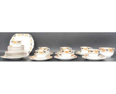 An early 20th century circa 1930's Melba bone china tea service having gilt and polychrome decoration to the border. Collecti