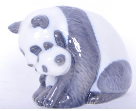 A 20th Century Royal Copenhagen ceramic figurine depicting a&nbsp;&nbsp;Panda bear figurine group depicting mother and cub (n