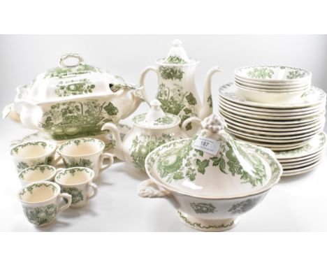 An extensive early 20th century Masons dinner and tea service in the Fruit Basket transfer pattern. The service to include di