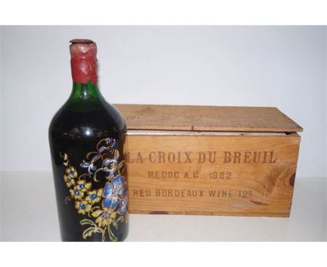 3 litre bottle 1982 Chateau La Croix Du Breuil Medoc. Unopened. 100 year anniversary 1884-1984 presentation bottle from Yates