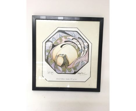 A framed Moorcroft, limited edition Emma Bossons print, number 26/150, dated 2003.Approximately 35.5x38cm