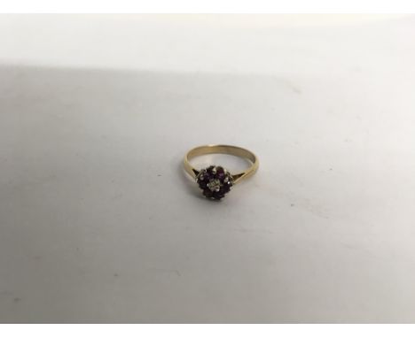 A 9ct gold and chip stone diamond ring. Weight approx 2.3g Size approx N