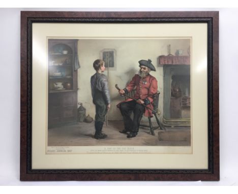 A framed and glazed original Edwardian 'Pears' print dated 1907 'A Chip of The Old Block' depicting a seated Chelsea pensione