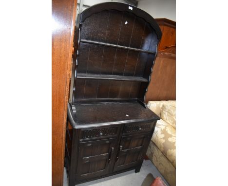 A vintage Priory style dutch style dresser, width approx. 90cm