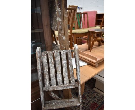 Two sets of wooden decorators step ladders