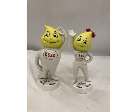 A PAIR OF CAST ESSO MR AND MRS DRIP FIGURES, HEIGHT 24CM 