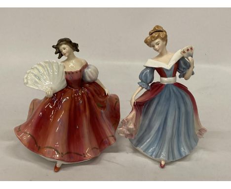TWO ROYAL DOULTON FIGURINES "FIRST WALTZ" HN2862 AND "FIGURE OF THE YEAR AMY" HN2216 