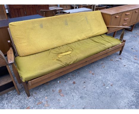 A RETRO TEAK GUY ROGERS STYLE SOFA BED 