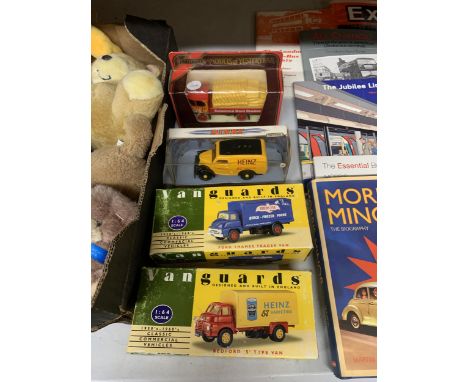 FOUR MODEL VEHICLES TO INCLUDE TWO VANGUARD, DINKY AND MATCHBOX 