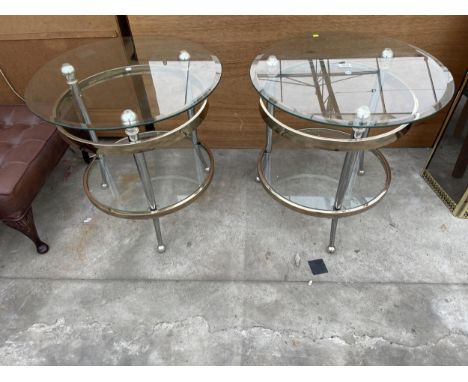 A PAIR OF EROS LAMP TABLES BY MARK WEBSTER, 24" DIAMETER EACH 