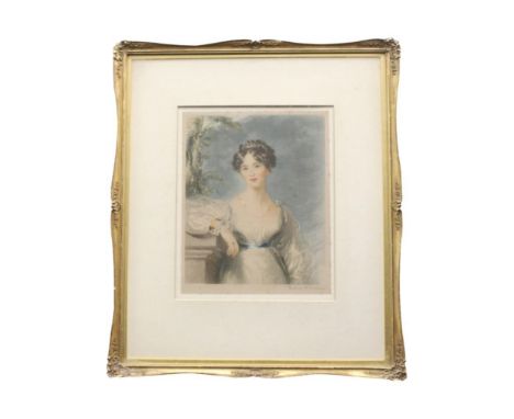 portrait of a lady, lithograph, signed in pencil, framed, 26.6 x 33 cm