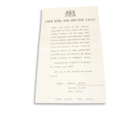 spurious call to arms by Michael Collins, Richard Mulcahy and Owen ODuffy, that sarcastically accuses the Free Start Army of 