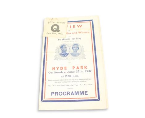 Hyde Park, 27/6/1937, with admission ticket.