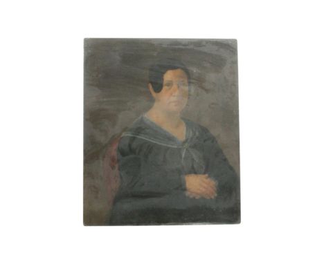 portrait of a lady in Victorian dress, oil on re-lined canvas, unframed, 63.5 x 76.5 cm