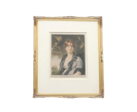 portrait of a lady, lithograph, signed in pencil to plate, framed, 28 x 35 cm