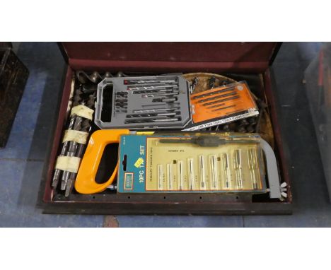 An Edwardian Oak Canteen Box Containing Various Tools 