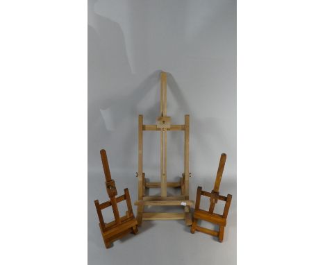 A Collection of Three Wooden Table Top Artist Easel or Picture Stands 