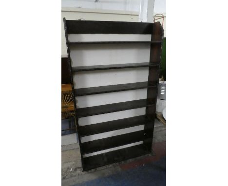 An Edwardian Seven Shelf Oak Framed Open Bookcase, 105cm Wide 