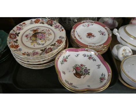 A Collection of Seven Masons Brocade Plates, Four Masons Brown Velvet Plates and Collection of Copeland Spode Fruit Plates an