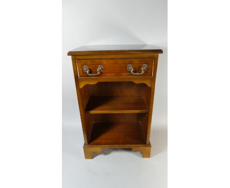 A Mahogany Two Shelf Open Bookcase with Top Drawer, 46cm Wide 