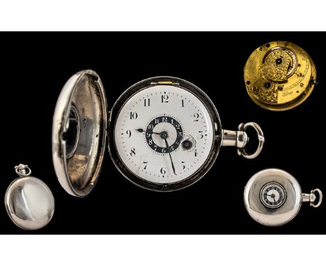 George III - Superb Quality Early and Scarce Sterling Silver Cased - Verge Double Dial Demi Pocket Watch. Features a White Po