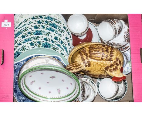 Large Box of Mixed Collectible Porcelain &amp; China comprising four Colclough trios; Midwinter bowls; Shelley cup and saucer