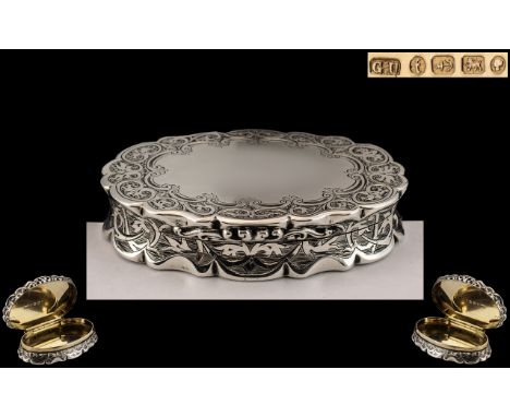 Victorian Period Beautiful and Stunning Silver Snuff Box From the Renowned English Silversmith - George Unite. This Highly At