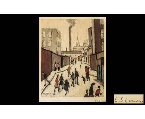 LAURENCE STEPHEN LOWRY RA (1887-1976) Artist Signed Limited Edition Colour Lithograph Print 'A Street Scene, near a factory' 