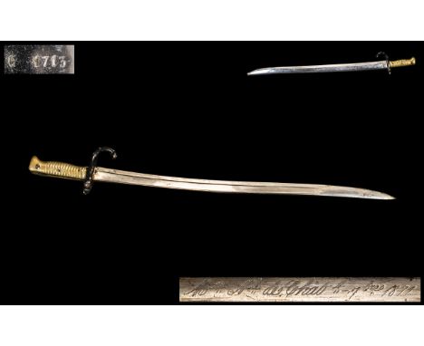 A French Bayonet &amp; Scabbard dated 1871. No G1713.