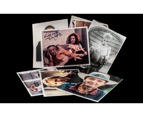 A Collection of British Film / Television Artists Signed 8 x 10 Inches Photos ( 12 ) In Total. Comprises 1/ Jimmy Perry - Dad