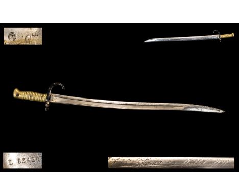 A French Bayonet &amp; Scabbard dated 1871.  No. L83420.