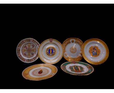 Six Spode porcelain collector's plates, comprising The Iona Plate., The Salisbury Cathedral Plate., The Westminster Abbey Pla