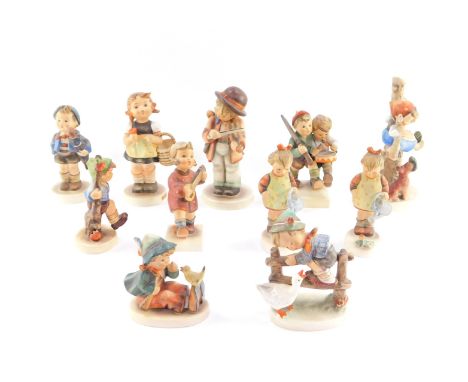 A group of Hummel figures, including Sister., Happiness., Apple Tree Girl., and Little Gardener. (11)