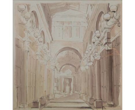 After Ulyana Hammond (Russian, b1981). The Great Hall, print, 39cm high, 39cm wide.