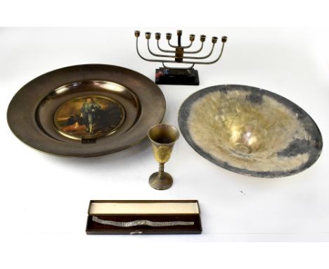 Various items of plated ware to include a large WMF, Germany, Ikora fruit bowl/table centre piece with flared rim decorated w