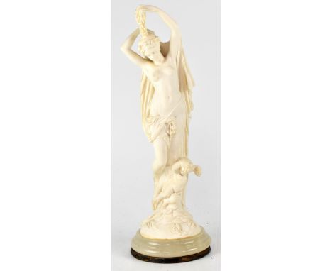 AFTER GIUSEPPE (PROFESSOR) BESSI (Italian, 1857-1922); a large Parian statuette depicting bacchante semi-nude goddess with dr