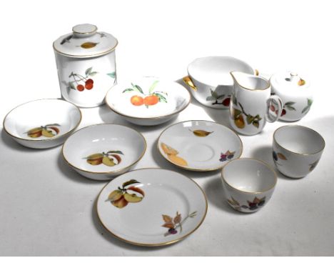 A Royal Worcester 'Evesham' tea service to include cups, saucers, bowls, plates, teapot, milk jug, etc.