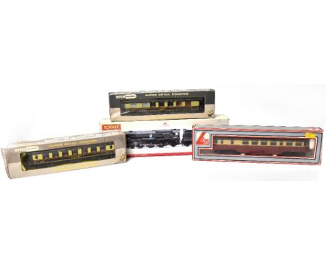 A group of OO gauge model railway to include Hornby, Wrenn, Haljan, Lima and Bachmann, a Hormby R2587 BR 4-6-2 Rebuilt Battle