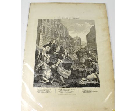 AFTER WILLIAM HOGARTH; two 19th century etchings, 'First Stage of Cruelty' and 'Second Stage of Cruelty', each depicting vari
