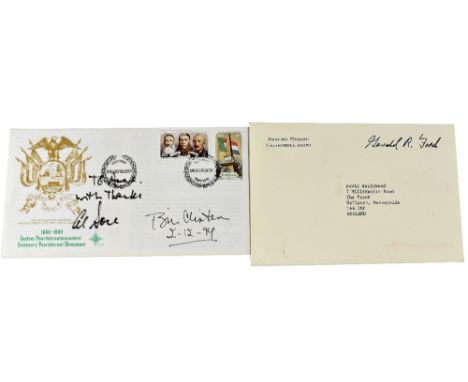 AMERICAN POLITICS; a first day cover signed by Bill Clinton dated 2/12/94 and also Al Gore and a Betty Ford signature in prin