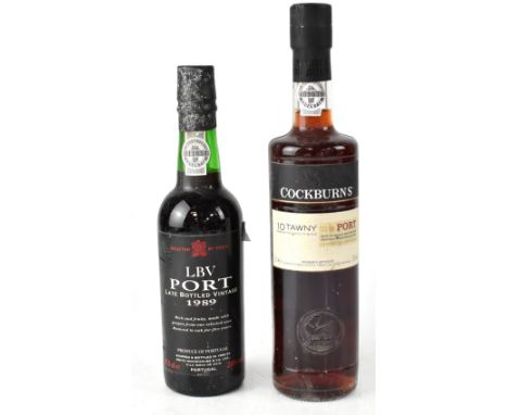 A bottle of Cockburn's ten year old matured in wood tawny port, 50cl, bottled by Symington Family Estates Portugal and a bott
